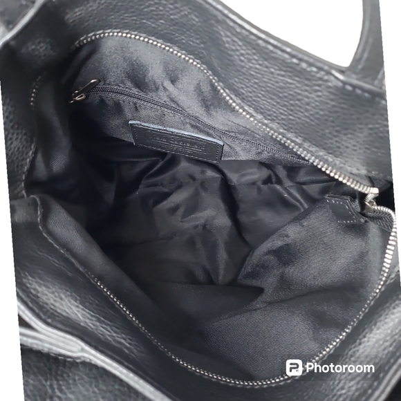 Viola Castellani Black Pebble Italian Leather Shoulder Tote Bag - Picture 5 of 16